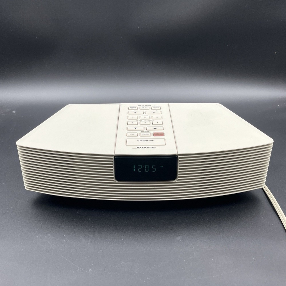 Bose Wave Radio AWR1-1W AM/FM Alarm Clock Radio White/Cream Tested Working